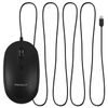 Macally Ucdynamouse-B, USB-C silent-click optical wired mouse with 3 buttons and scroll wheel, black