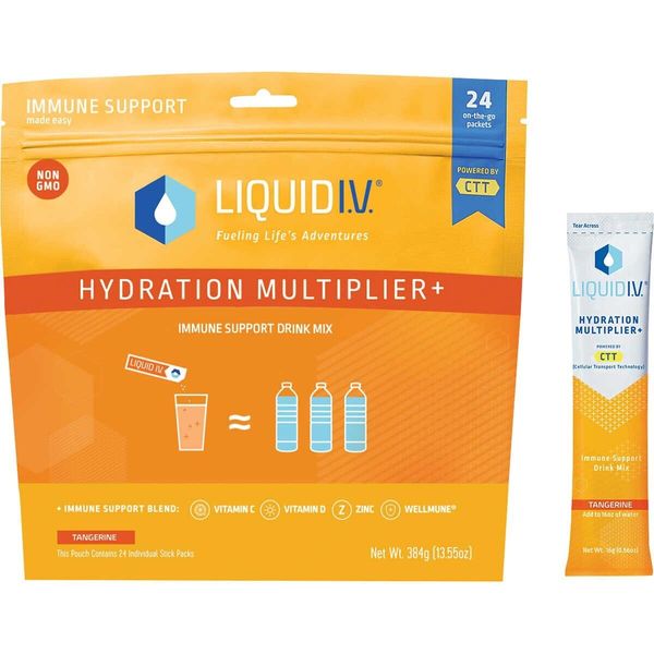 Liquid I.V. Hydration Multiplier Plus Immune Support Drink Mix, Tangerine, 0.56