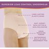Wearever Women's Incontinence Underwear for Bladder Control with Super Absorbency - Reusable & Washable Leak Proof Underwear for Women Single Panty - (Beige) (5X) (Fits Hip 55-57")