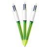 BIC 4-Color Fluo Ballpoint Pen, Medium/Bold Point (1.0/1.6 mm), Assorted Inks, 3-Count