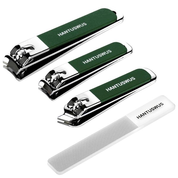 Nail Clippers Set, Portable Ultra Sharp Nail Clippers with File for Women Men, Manicure Pedicure Kits for Fingernail and Toenail, Elegant Fresh Green