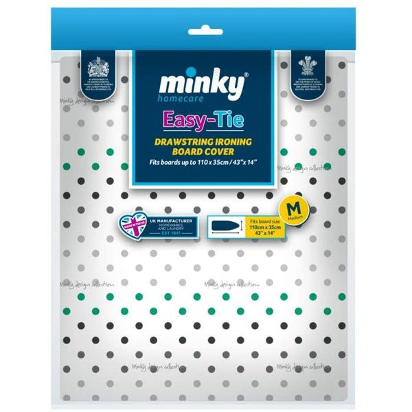 Minky PP22404131 Easy-Tie Drawstring Ironing Board Cover, Assorted Colour, 110 x 35 cm