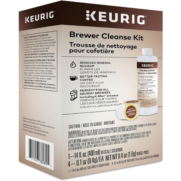 Keurig Brewer Cleanse Kit For Maintenance Includes Descaling Solution, 4 Count