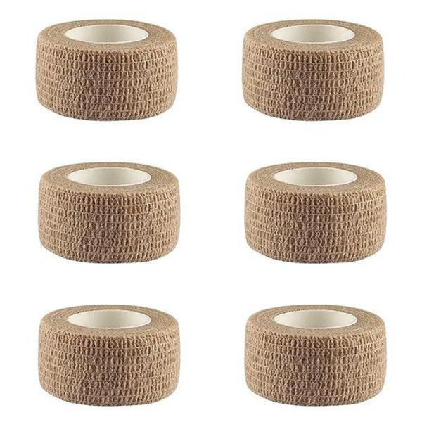 SANJAOYEE Taping Tape, Elastic Taping, 6 Rolls, 2.5CM x 4.5M, Self-Adhesive Tape, Adhesive Bandage, Taping, Bandage, Tape, Non-Woven Fabric Cohesive, Athletic Tape, Suitable for Sensitive Skin