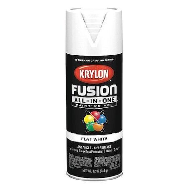 Krylon K02730007 Rust Preventative Spray Paint, White, Flat, 12 Oz