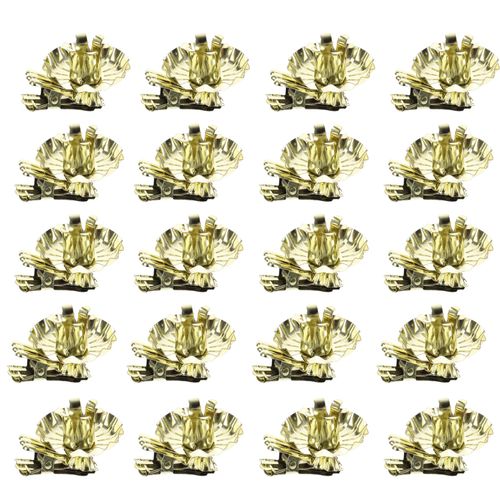 UCSAJI Candle Holders 20PCS Gold Flower-Shaped Metal Clip-On Candle Holders for Christmas Tree, Birthday, and Mother's Day Decorations (20, Gold)