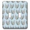 3dRose lsp_219333_2 " Speckled Hen Wallpaper Pattern in Powder Blue Double Toggle Switch, Multicolor