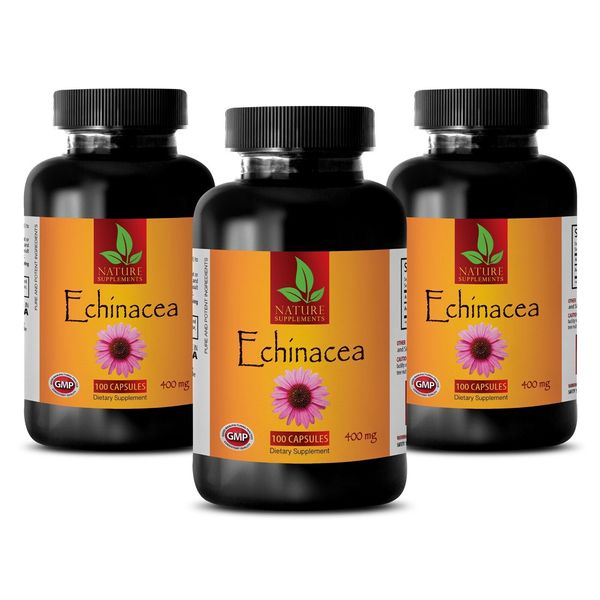 Pure Echinacea Purpurea Extract Capsules - Immune System Booster - 3 Bottles