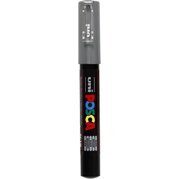 Uni Posca Marker, 0,7 mm line, PC-1M, silver, extra-fine, 1pc