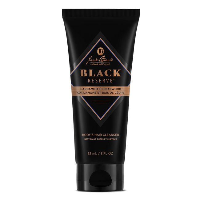 Jack Black Black Reserve Hair & Body Cleanser, 3 oz - Cardamom & Cedarwood - Men’s Body Wash, Shampoo Haircare, Dual-Purpose Men’s Cleanser, Sulfate-Free