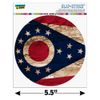 Rustic Distressed Ohio State Flag Automotive Car Window Locker Circle Bumper Sticker