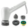 Electric Spin Scrubber, Cordless Spin Scrubber with 4 Replaceable Brush Heads, C