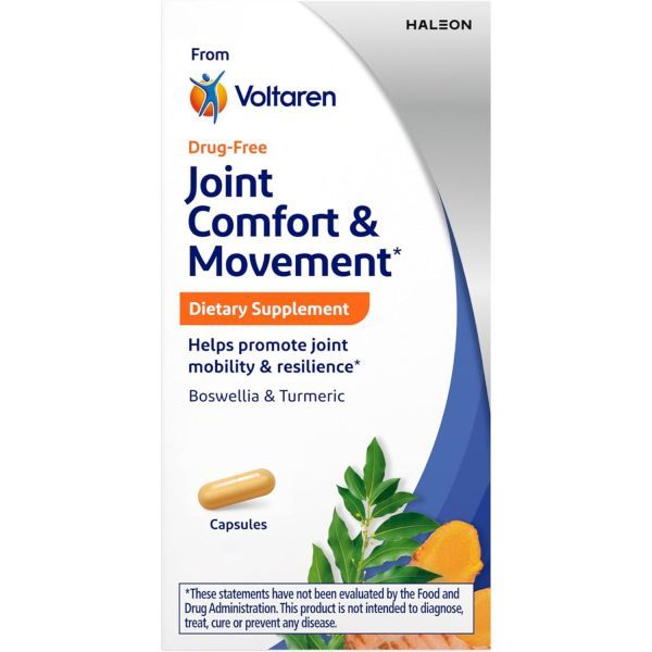 VOLTAREN Joint Comfort and Movement Dietary Supplement Boswellia Turmeric for Supportive Flexibility – 30 Bottles