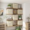 US 6Pcs Grey Fabric Storage Cubes w/ Handle Folding 11" Cube Storage Bins/Basket