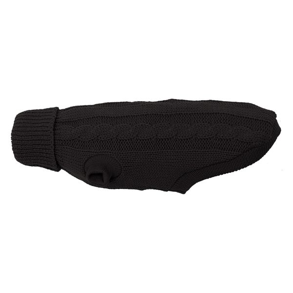 Cable Knit Sweater For Dogs, Black, 20cm