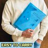 FotoStation Pack of 100, Popper Wallets A4 Foolscap Plastic Document Wallets Translucent Blue Colours A4 Plastic Folder
