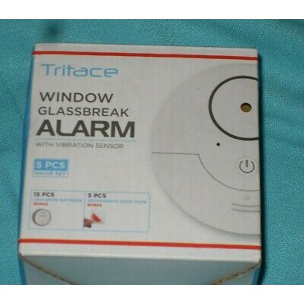 Tritace Window Alarm with Vibration Sensor Feel Safe at Home 5 piece set NEW