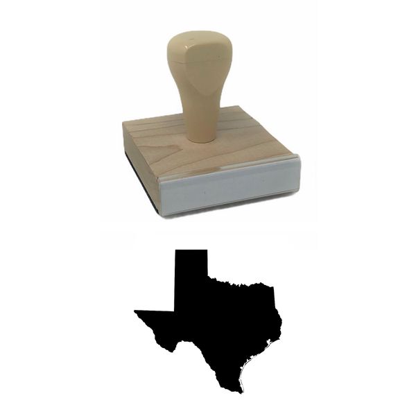 Infusion Texas State Rubber Stamp, 2 X 2'' Wood Stamp