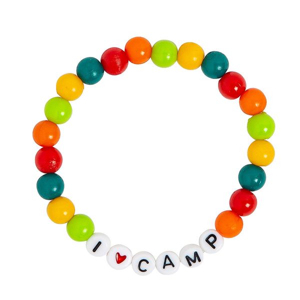 Fun Express I Love Camp Beaded Bracelet - Craft Kits - VBS Vacation Bible School Supplies/Decor - 12 Pieces