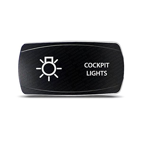 CH4X4 Marine Rocker Switch Cockpit Lights Symbol - Horizontal - Red Led