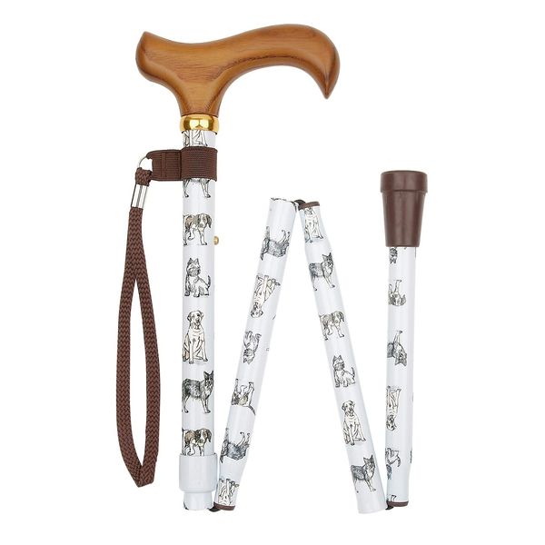 Deluxe Folding Walking Stick - Dogs