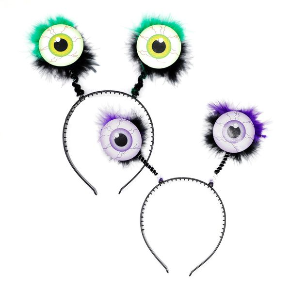 BORFUE 2pcs Adult Alien Eyes Headband Big Eye Ball Headpiece Eyeball Headband for Halloween Alien Headband Adult Party Hair Hoop