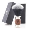 Jag Shaving Shaving Kit - 4 Pc Shaving Brush Set - Synthetic Black with White Tip Shaving Brush - 3 Edge Shaving Blade Shaving Razor - Shaving Stand - Shaving Bowl - Mens Shaving Kit