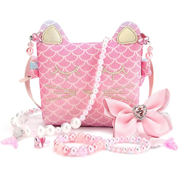 Purse for Little Girls Dress up Jewelry Pretend Play Kids Accessories Mermaid Gi