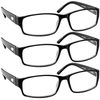 TruVision Readers Reading Glasses - 9504HP - 3 Pack - Black - 4.00