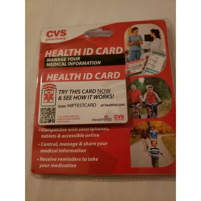 CVS HEALTH ID CARD MANAGE YOUR MEDICAL INFO COMPATIBLE W/ SMARTPHONES ETC