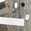 Macally DYNAMOUSE-W USB Optical Silent Click Mouse With 2 Buttons, Scrollwheel and DPI Button for Mac and PC, white White & Silver