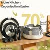 23 Pcs Nonstick Pots and Pans Set with 4 Detachable Handle, Ceramic Cookware Set