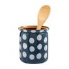 Mud Pie Dotted Utensil Set, 5"dia x 6", Blue