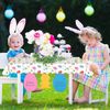 CODKU Easter Table Cloth Party Tablecloth Easter Plastic Tablecloth Waterproof Easter Eggs Chicks Table Cover Easter Decor Wipeable Party Table Cover Easter Party Supplies, 274x137cm (bla010901)