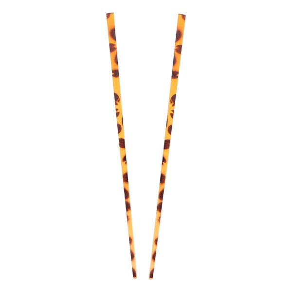 Women's 2 Hair Sticks Solid Straight Chopsticks 7.5 inches Long - Tortoise