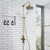 ENKI B08 Hand Shower Bracket Round Slider Riser Column Rail 18mm Antique Brass