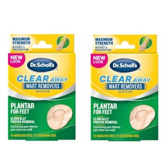 2 Pack Dr. Scholls Clear Away Wart Remover Plantar 24 Each