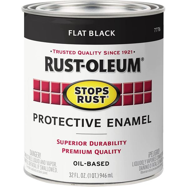 7776502 Protective Enamel Paint Stops Rust, 32-Ounce, Flat Black, 1 Quarts (P...