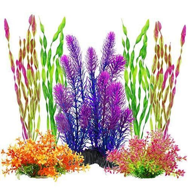 Artificial Aquariums Plants Plastic Fish Tank Plants for Aquarium Purple