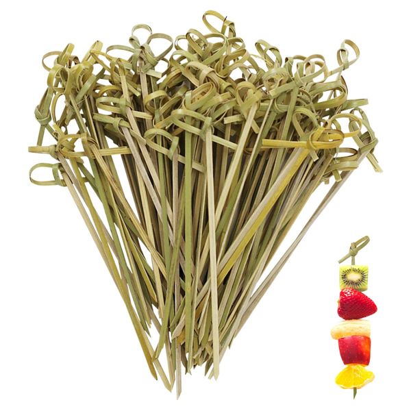 Cocktail Sticks 200 Pcs, Natural Bamboo Sticks 12cm (4.7''), Bamboo Cocktail Sticks for Food Picks, Drinks, Add Style to Your Party with Bamboo Skewers Accessories