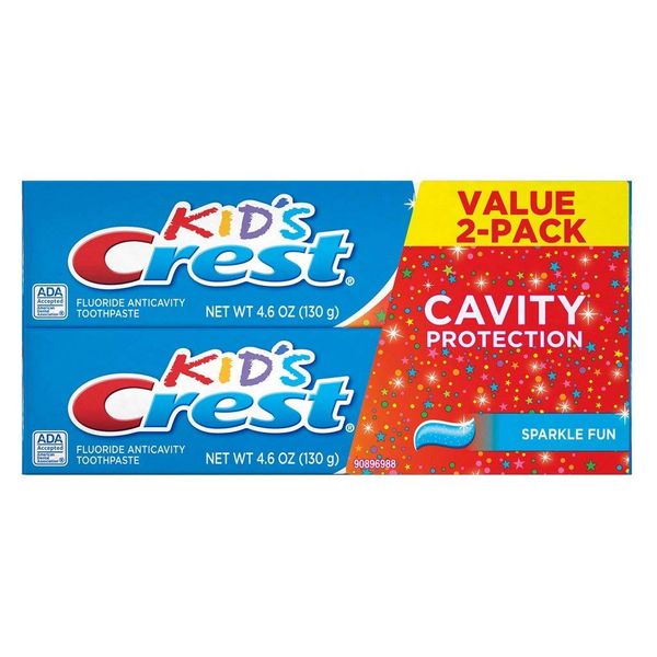 Crest Toothpaste 4.6 Ounce Kids 2-Pack Cavity Protection (136ml) (2 Pack)
