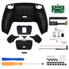 eXtremeRate Textrued Black Back Paddles Programable Rise 2.0 Remap Kit for ps5 Controller BDM-010 BDM-020, Upgrade Board & Redesigned Back Shell & Back Buttons Set