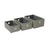 JVL Silva Rectangular Fabric Storage Baskets, Set of 3, Grey