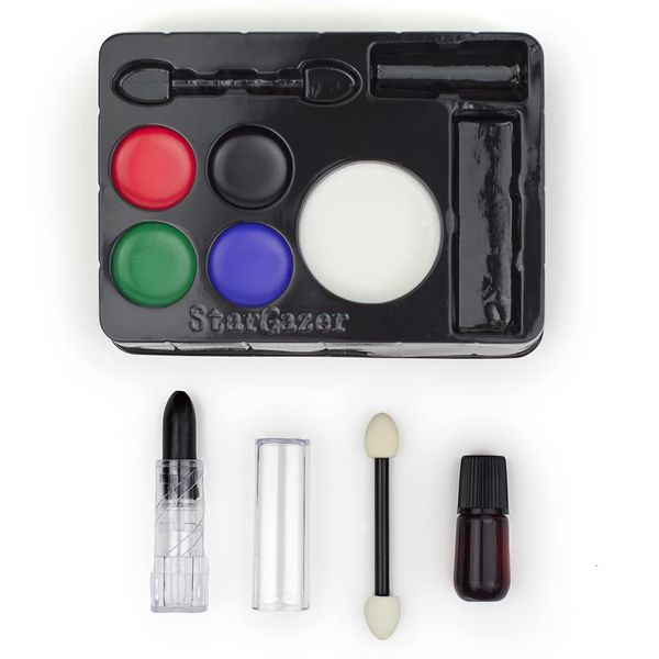 Stargazer Halloween Scary Face Paint Set Including Black Lipstick and Fake Blood