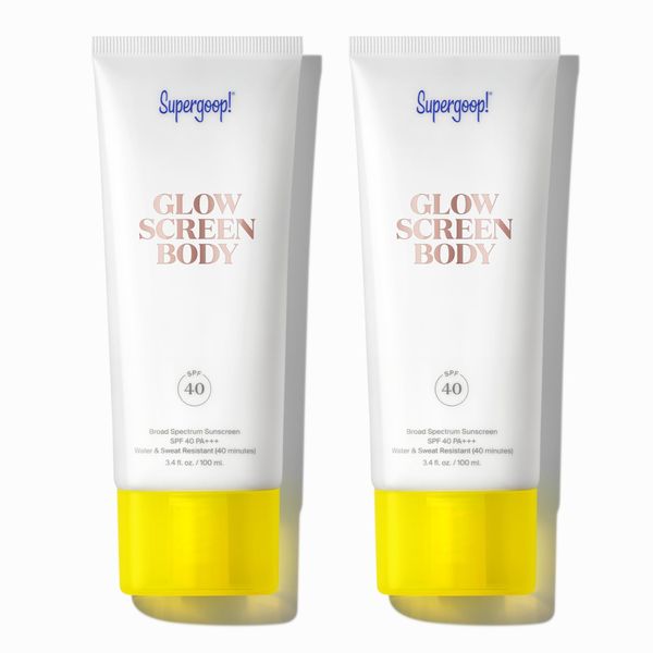 Supergoop! Glowscreen Body SPF 40 PA+++, 3.4 fl oz - Pack of 2 - Body Lotion + Broad Spectrum Sunscreen with Subtle Shimmer - Adds Instant Glow & Hydration - Contains White Stargrass & Coconut Alkanes