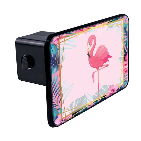 Flamingo Rectangular 3D Polyurethane Domed Plastic Hitch Cover 2" Receiver