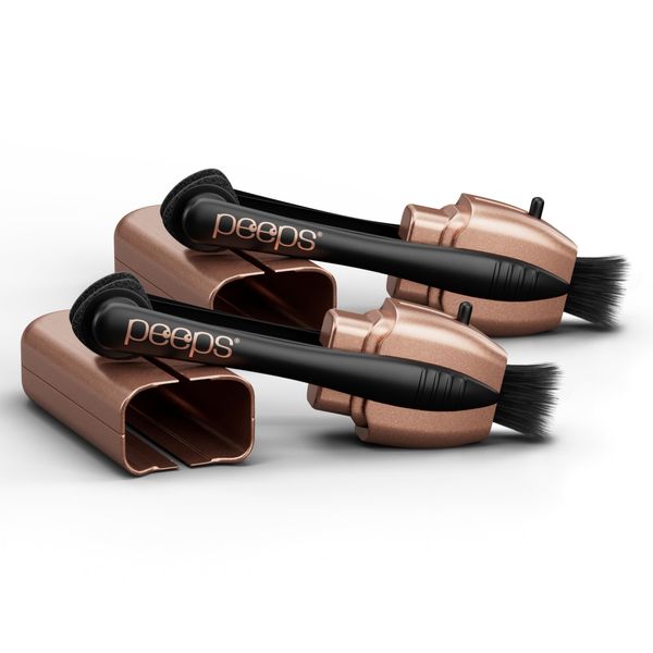 Peeps CarbonKlean Glasses Cleaner - for Eyeglasses, Reading Glasses, and More - Lens Cleaner With Carbon Microfiber Tech - Electroplated Rose Gold - 2 Count (Pack of 1)