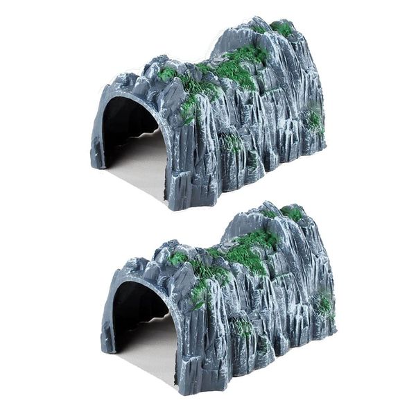 NWFashion Model Scenery 1:160 Scale N Gauge Plastic Rockery Tunnel Track Train Accessories Toy (2PCS)