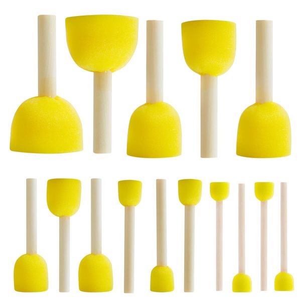 30pcs Assorted Size Round Sponges Brush Set, Paint Tools for Kids