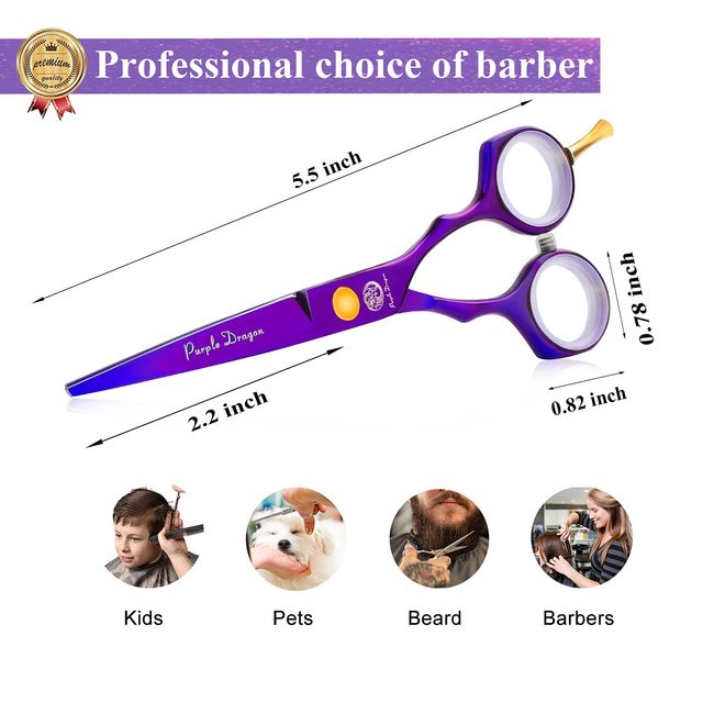 Hair Cutting Scissors Set with Razor, Leather Scissors Case, Barber Hair  Cutting Shears Hair Thinning/Texturizing Shears for Professional  Hairdresser